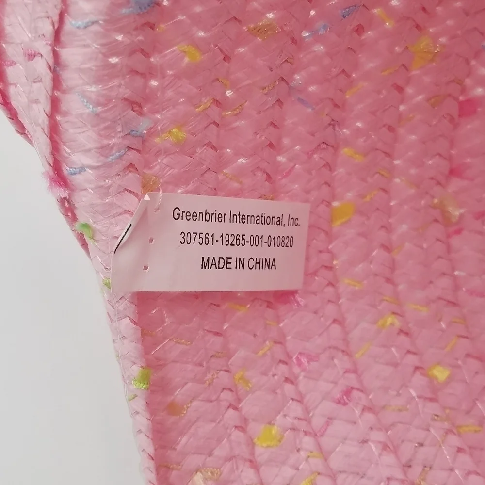 NWOT Woven Hat Confetti Easter Bucket Ruffle Brim